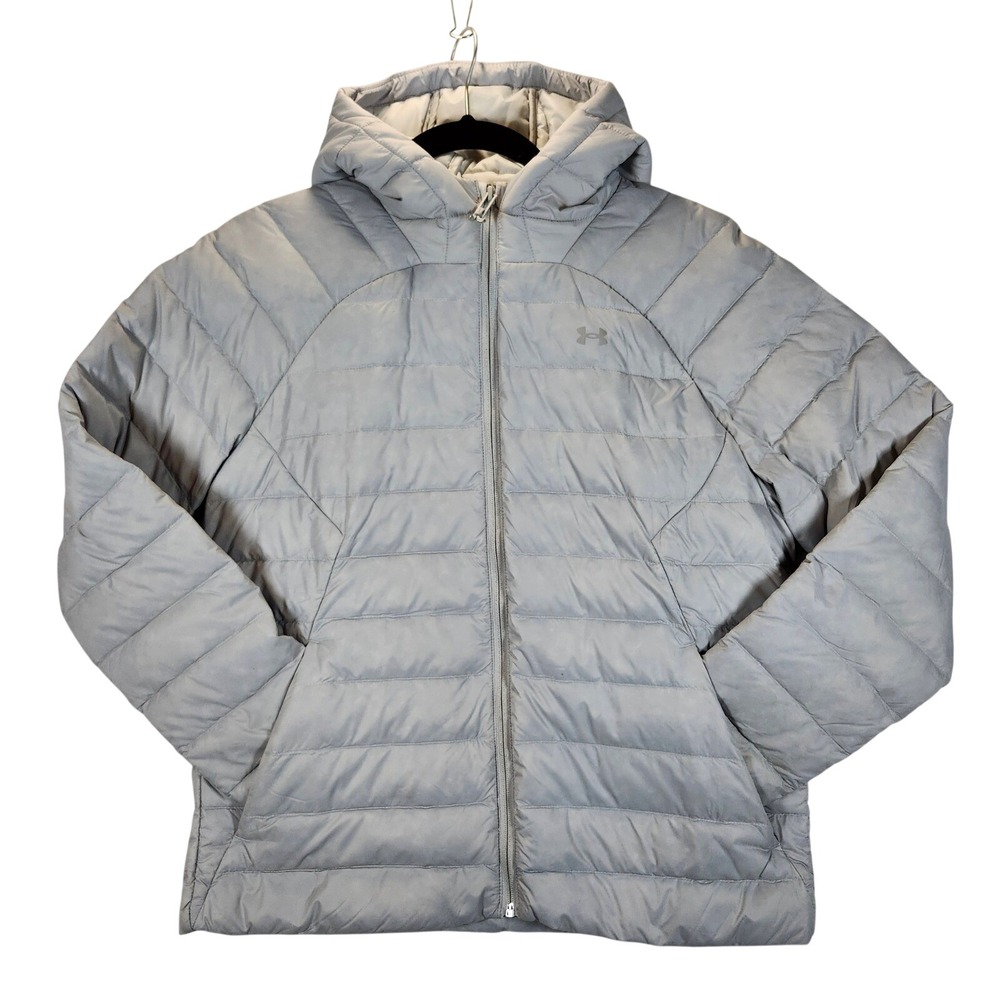 Under Armour Storm Puffer Hooded Jacket Gray‎ Women's SM P CH Lightweight Warm